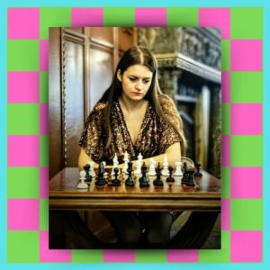 why do i not enjoy sex, woman in a gold dress playing chess, thinking deeply